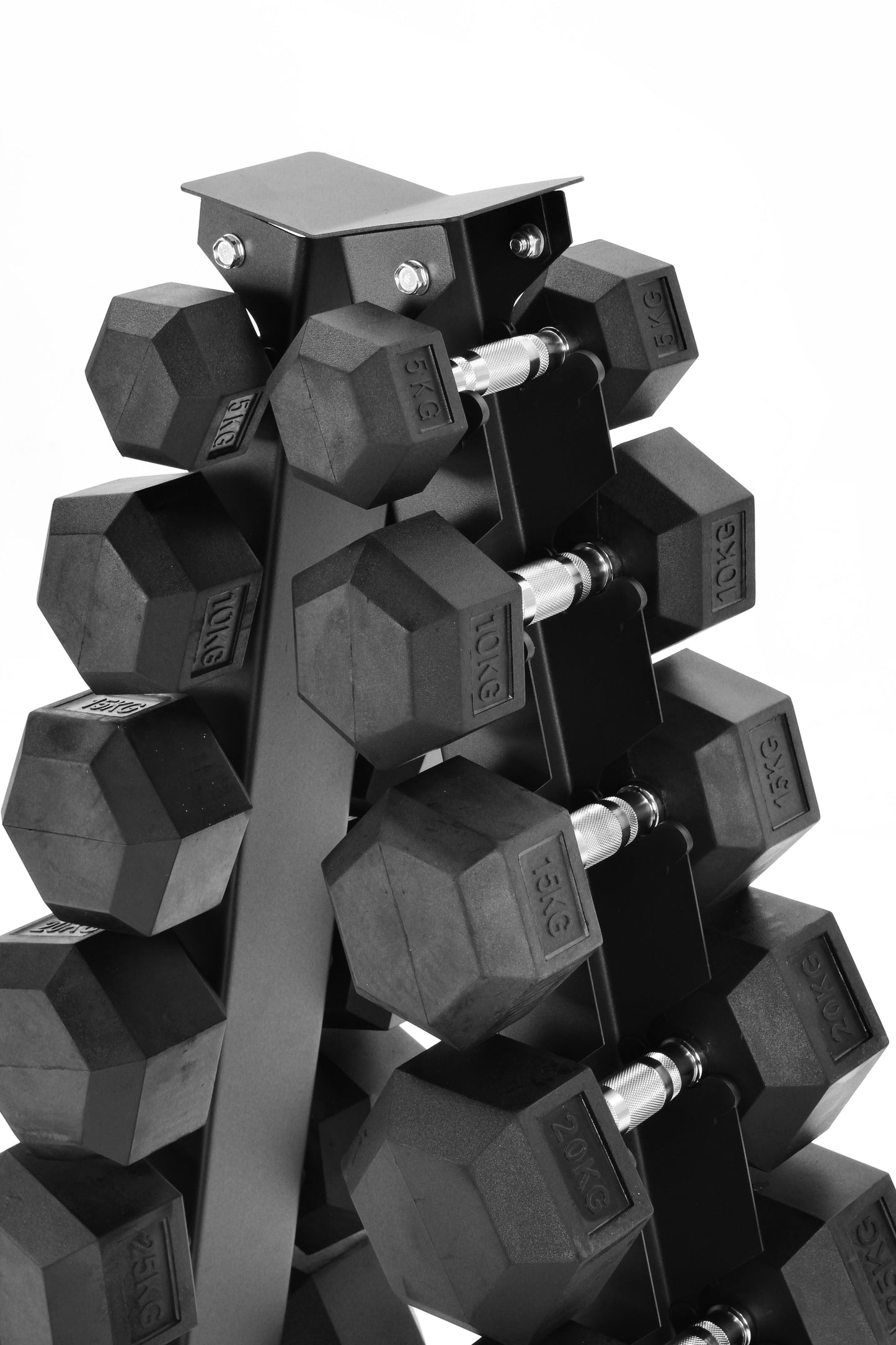 5kg-30kg Hex Dumbbell Set & 6-Tier Rack Only In Postanoh