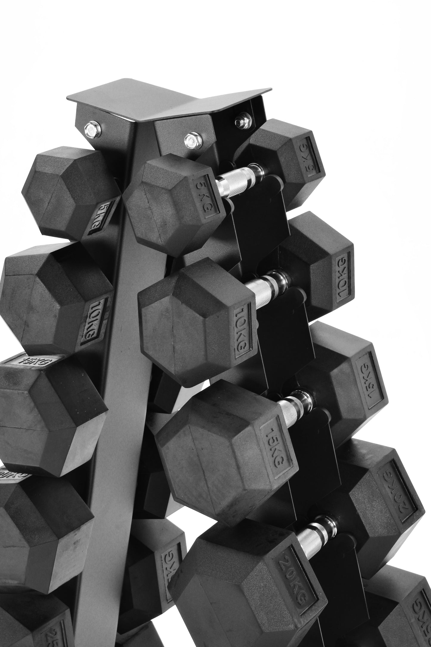 5kg-30kg Hex Dumbbell Set & 6-Tier Rack Only In Postanoh