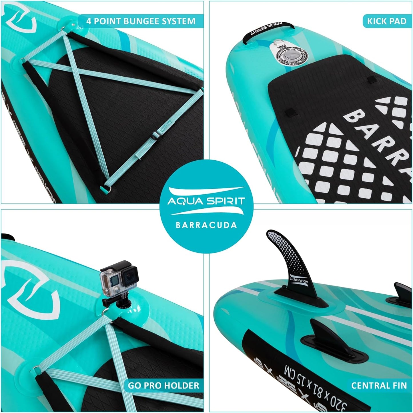 Aqua Spirit Barracuda iSUP/Kayak Inflatable Stand Up Paddle Board 2025 Only In Postanoh
