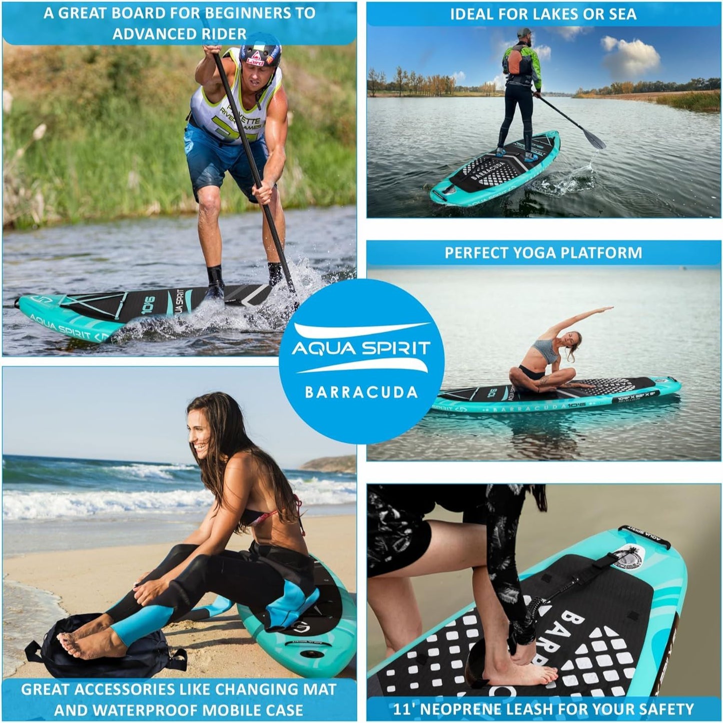 Aqua Spirit Barracuda iSUP/Kayak Inflatable Stand Up Paddle Board 2025 Only In Postanoh