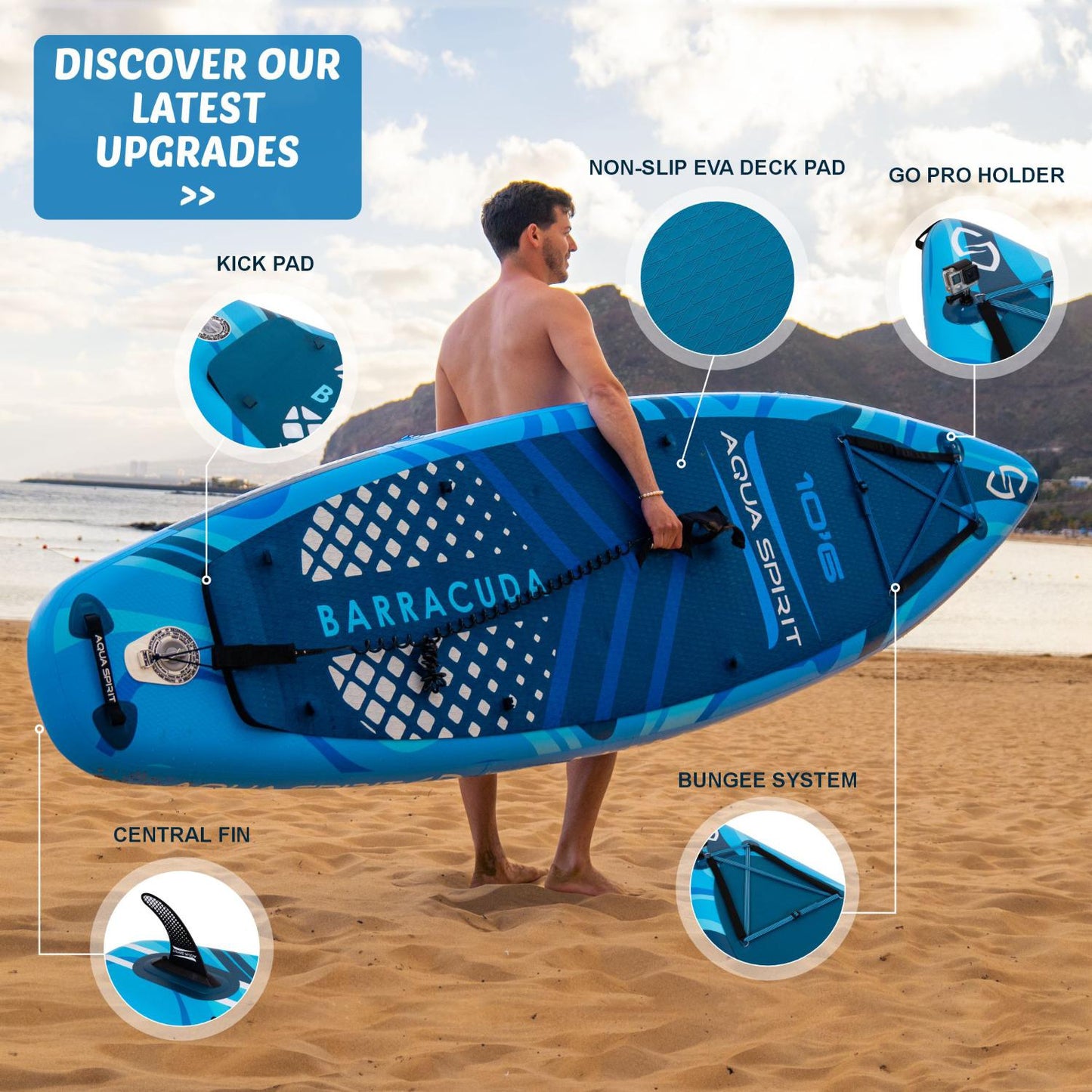 Aqua Spirit Barracuda iSUP/Kayak Inflatable Stand Up Paddle Board 2025 Only In Postanoh