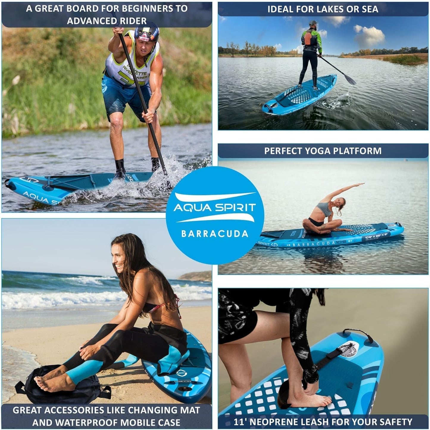 Aqua Spirit Barracuda iSUP/Kayak Inflatable Stand Up Paddle Board 2025 Only In Postanoh