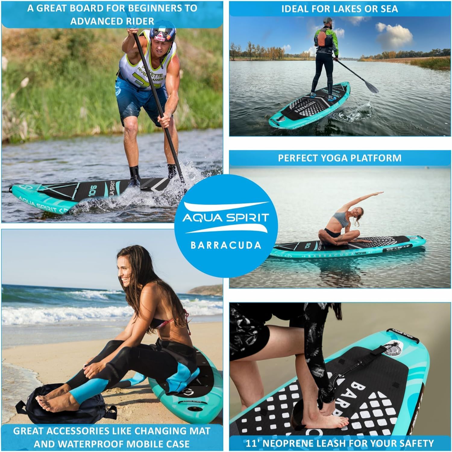 Aqua Spirit Barracuda iSUP/Kayak Inflatable Stand Up Paddle Board 2025 Only In Postanoh