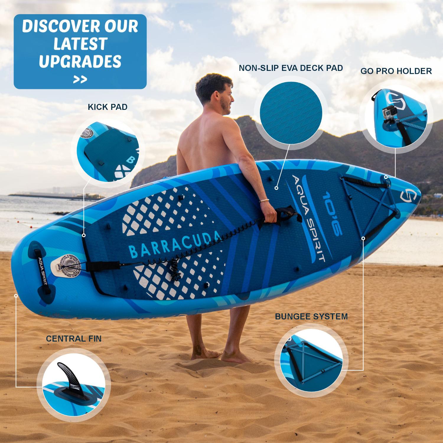 Aqua Spirit Barracuda iSUP/Kayak Inflatable Stand Up Paddle Board 2025 Only In Postanoh